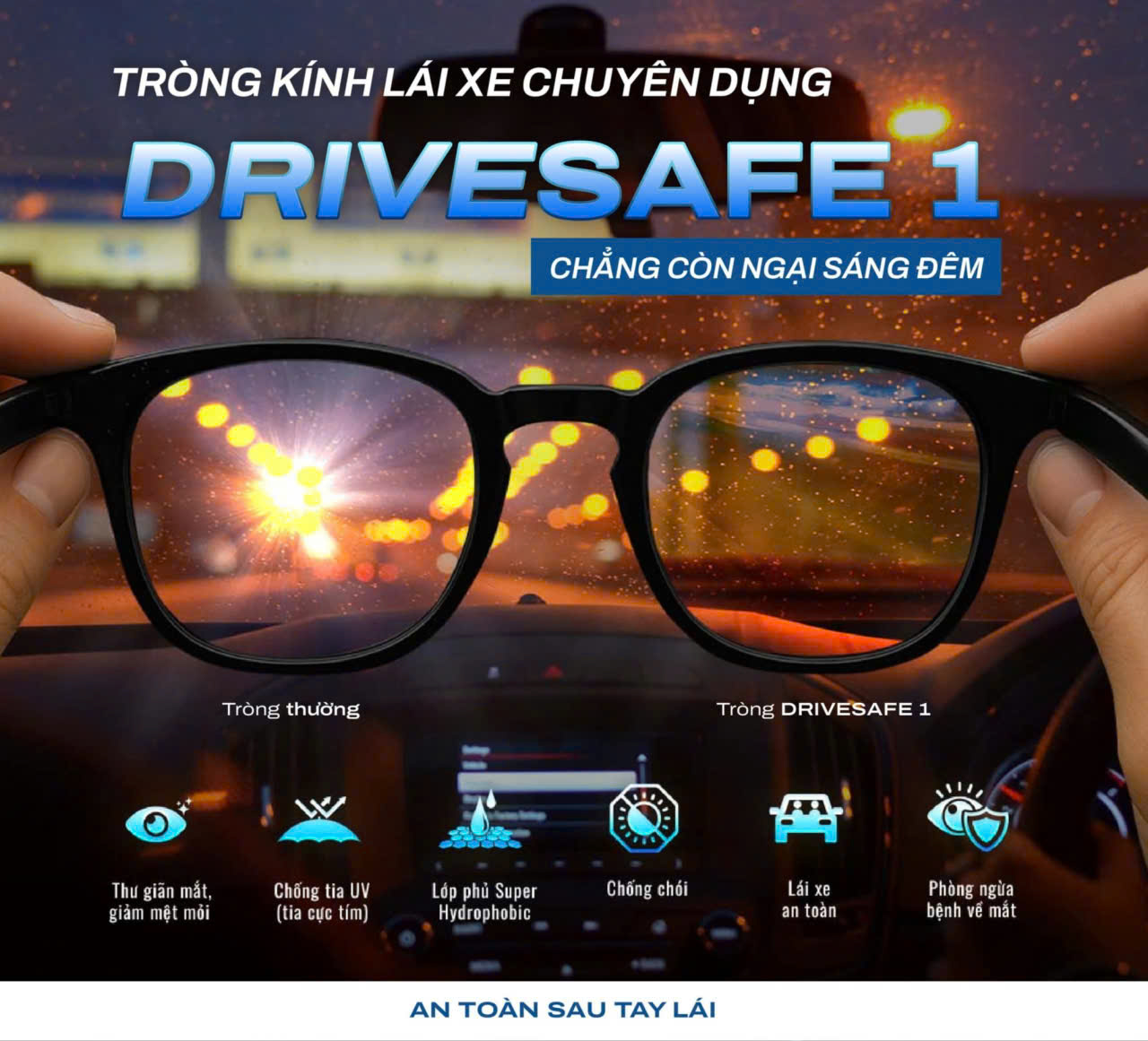 Tròng kính chống chói cho người lái xe