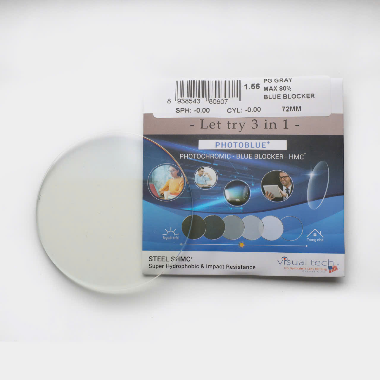 Tròng kính Visutech 1.56 đổi màu